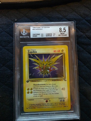 Zapdos (1st Edition) graded BGS 8.5 for sale on eBay
