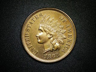 1868 Indian Head Cent Key Date! Blazing RD UNC Details! Seldom Seen Very Rare!