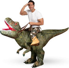 Inflatable Dinosaur Costume Adult, Ride on T Rex Blow Up Costume for Halloween C