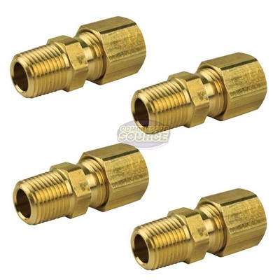 1/4'' x 1/8'' Compression x Male NPT Adapter Pipe Fitting Tube Connector 4 Pack