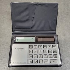 Vintage 1980’s Sanyo CX 2710 AMORPHOUS Solar Pocket Calculator  Made In Japan