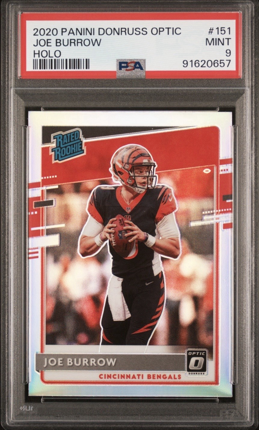 2020 Panini Donruss Optic Joe Burrow Holo Rated Rookie #151 PSA 9