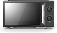 19L 700W Black and Mirror Mini Microwave Oven, Compact (Light for Small Spaces)
