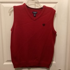 Boys CHAPS Red Sweater Vest Size Large 14 16 ~EUC~