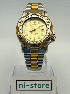 SEIKO Diver Scuba 200M 3E25-0A10 Women's Quartz Vintage Gold Watch