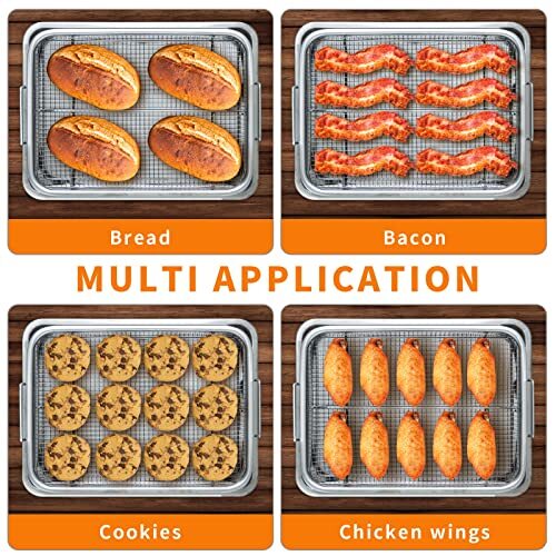 13x9.6 Inch Stainless Steel Air Fryer Basket For Oven Toaster Oven