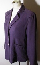 Women's Winter Silks Purple 100% Silk Blazer Style Jacket Size S Nwt