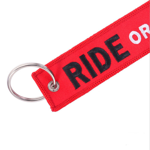 3x Keychains Key Rings Embroidered Luggage Tag RIDE or DIE Key Ring Key Chains