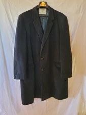 Hart Schaffner & Marx Silver Trumpeter Men's 100% Cashmere Overcoat Black