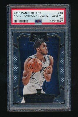 PSA 10 KARL-ANTHONY TOWNS 2015-16 SELECT #16 CON RC ROOKIE 