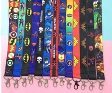 10pcs avengers spiderman Neck Strap Lanyard Key chain Phone Card Badge Holder
