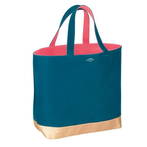 NINA RICCI PARIS PARFUMS BLUE RED SPARKLE REVERSIBLE TOTE SHOPPER