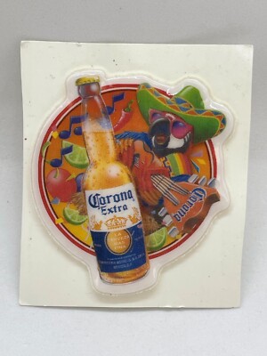 Corona Extra Parrot w/ Guitar Puffy Sticker