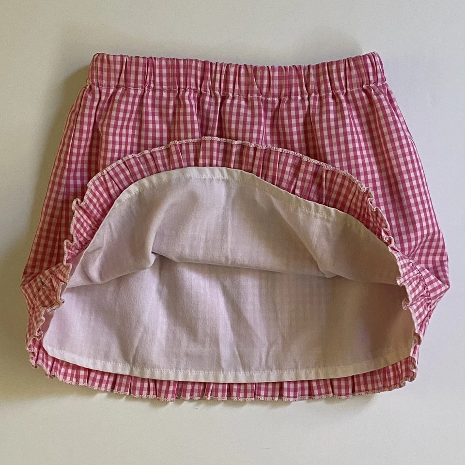 Papo d'Anjo (Oscar de la Renta) Skirt Size 2T Lined Pink Check Comfy Preppy - Imagem 2 de 4