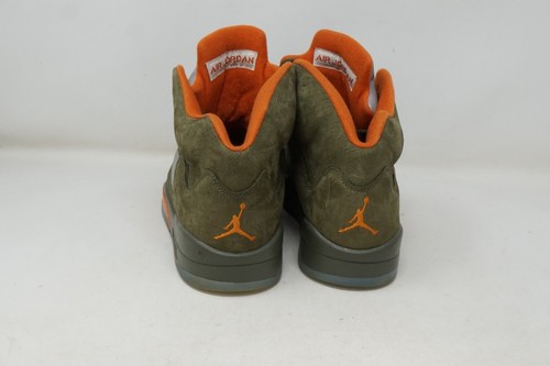 Nike Air Jordan 5 Retro Army Olive Solar Orange Sneaker DD0587-308 Men's Size 10 - Picture 6 of 9