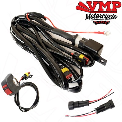 Universal Motorrad Spot/Nebel AUX-Licht Kabelbaum Kabelbaum Kit Relais Schalter 