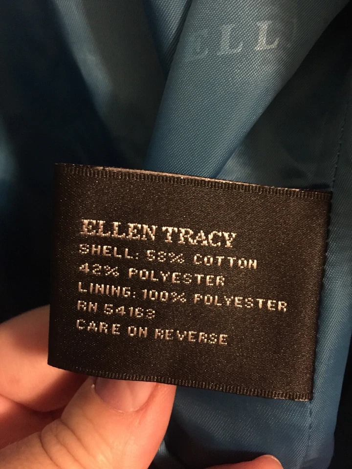Ellen Tracy Blue Ladies Raincoat Jacket Large - Image 2 of 4