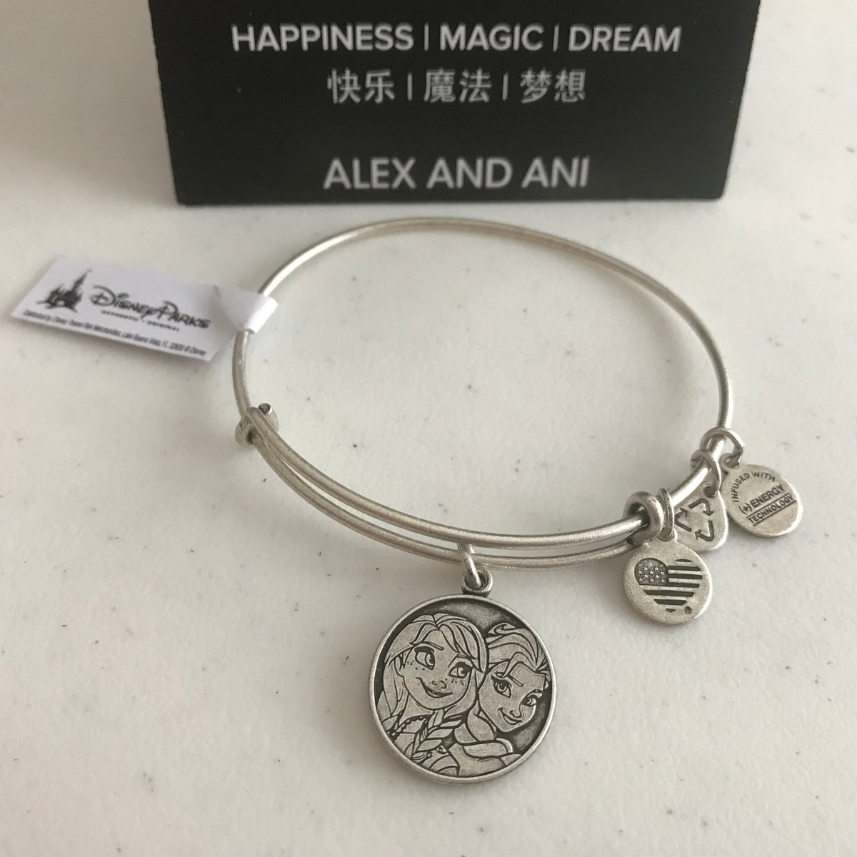 Alex Ani Frozen Charm Bangle Bracelet Disney Parks Anna Elsa