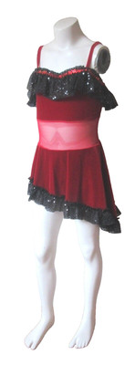 Professionally Made Child Size M - Jazz Tap Dance Costume Stretch Velvet
