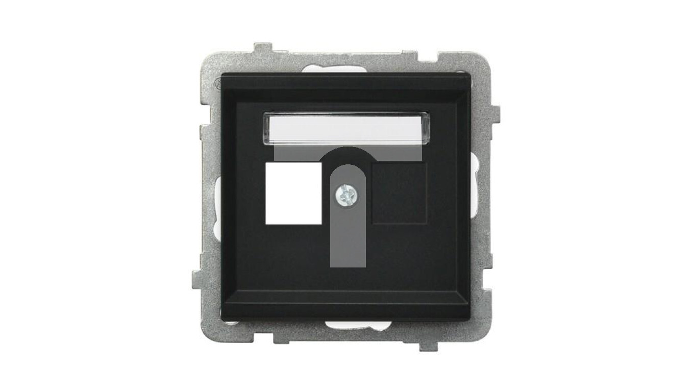 SONATA Single computer socket housing, black metallic GPK-1R/p/33 /T2UK