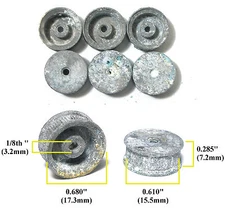 3pr Vintage TRADESHIP 1/24 1/32 Slot Car ALUMINUM WHEELS 5/40 Thread 15x7 AGED!