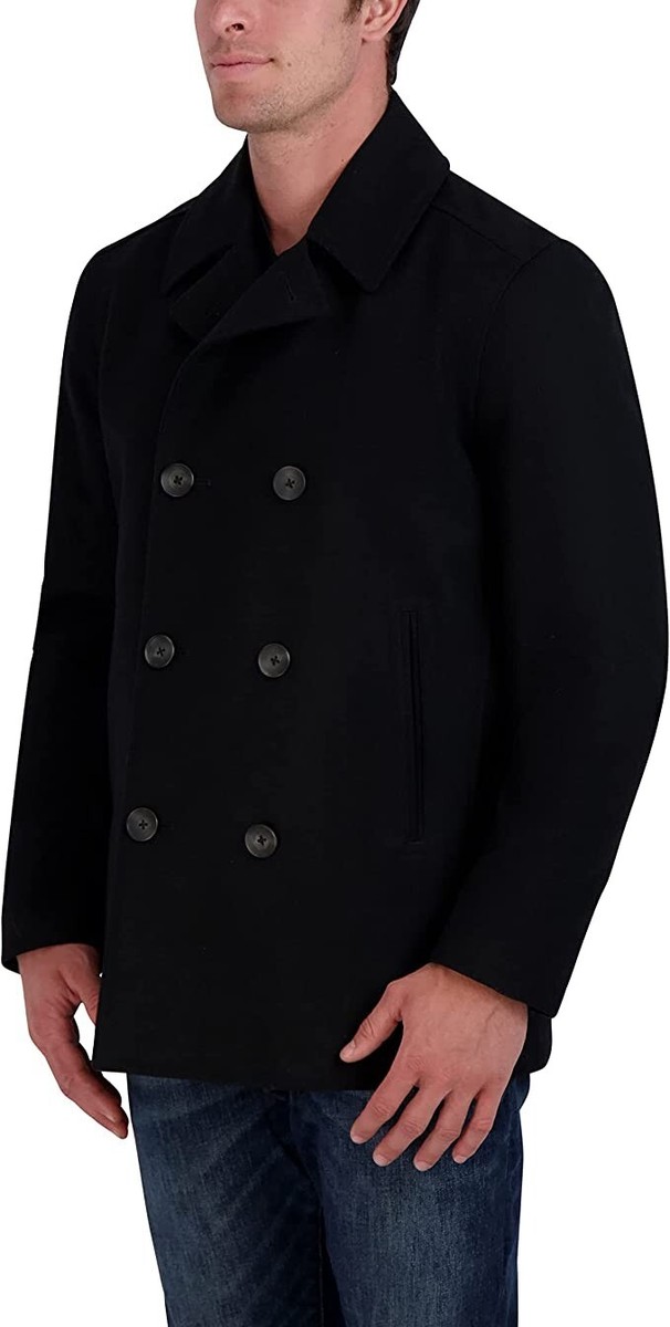 New Nautica Wool Peacoat Charcoal DARK Classic Double Breasted