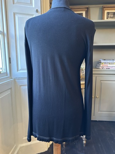 Elisa Cavaletti Black Long Sleeve Top Made In Italy Size Small /10 - Picture 4 of 6
