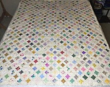 Handmade 70 X 55 Cathedral Window Quilt