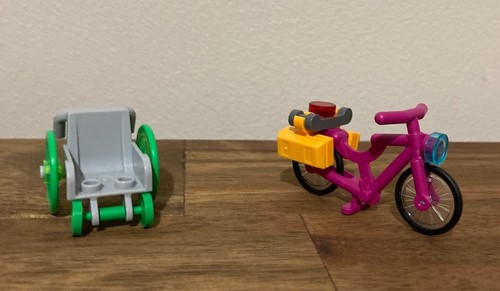 Mini Figures Driver Wheel Chair Pink Bicycle 60337 LEGO Express Passenger Train - Picture 6 of 19