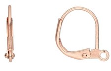 100 Copper Plated Brass 14mm Leverback Earwires with Open Loop Earrings