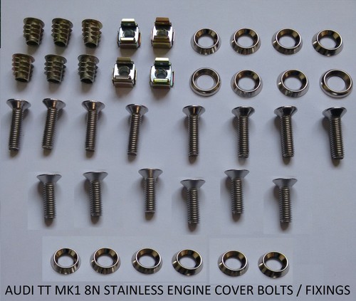 AUDI TT MK1 ENGINE COVER BOLT SET STAINLESS STEEL 180BHP 225BHP BAM APX 8N 98-06 - Afbeelding 1 van 2