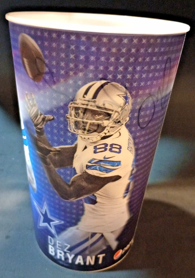 Taza de recuerdo impresa autógrafo Tony Romo Jason Witten Dez Bryant DALLAS COWBOYS Foto 2 de 4