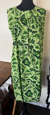 Vintage Ui-Maikai Hawaiian Islands Print Cotton Maxi Mumu Dress Green