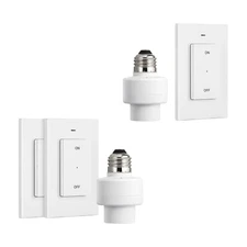 DEWENWILS Remote Control Light Socket, Wall Mounted  Wireless Light Switch 100FT