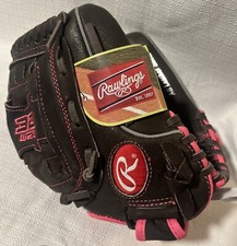 Rawlings Girl Fastpitch Softball Glove FP110 11" Right Hand Throw BLACK/PINK-NEW