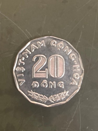 South Vietnamese 20 Dong Coin 1968 KM# 11 Vietnam UN FAO United Nations F.A.O. - Afbeelding 2 van 2