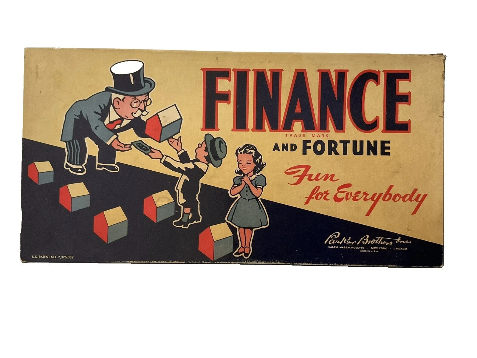 Parker Brothers Finance 1936 Year Vintage Manufacture Board & Traditional Games