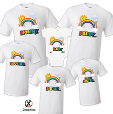 Rainbow Birthday T Shirt Birthday Matching T-shirts Party Family Kid Reunion
