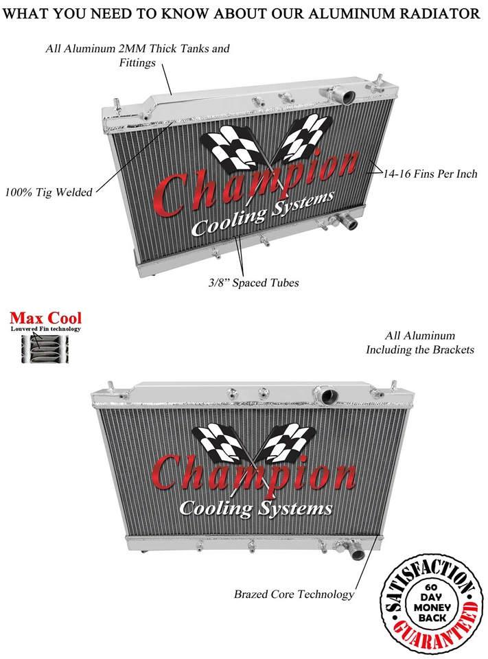 1990 1991 1992 1993 1994 MITSUBISHI ECLIPSE 3 ряда WR радиатор CC1949 - Изображение 3 из 4