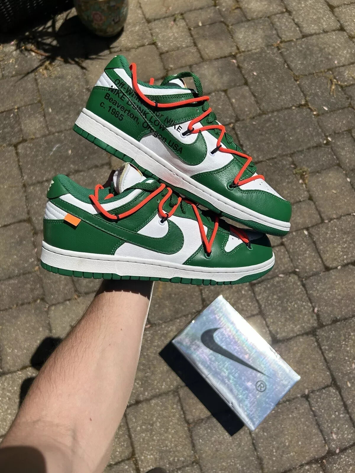 OFF WHITE X NIKE Taglia UK 4 Nike Dunk Low x OFF WHITE verde pino 2019
