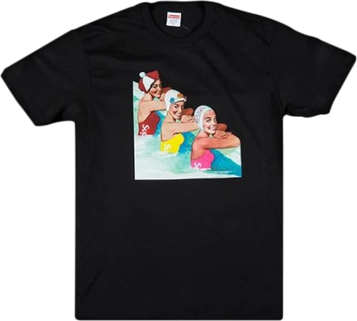 NEUF T shirt noir Supreme Swimmers SS18 2018 taille M moyenne