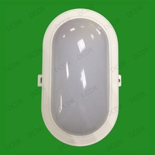 White 5W 6400K Daylight Oval LED Surface Mountable Bulkhead Light IP54 Wall Lamp