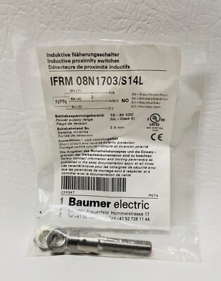 NEW Baumer Electric IFRM 08N1703/S14L Sensor