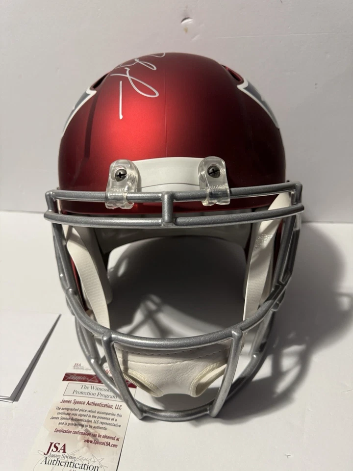 RANDY MOSS New England Patriots SIGNED True BLAZE Full Size Helmet JSA COA - Image 3 of 4