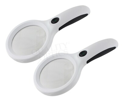 Quality Optics  Easy Grip Illuminated Hand Magnifier 4X/6X Dual function 2-pack