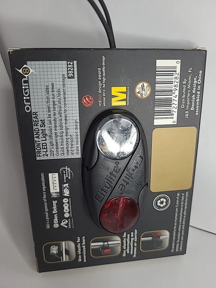 Origin8 OR8 CityLite LED Interlock Light Combo City Light 2 LED Front/Rear Bike - Image 2 of 3