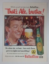 Thats BALLANTINE Ale Brother Artist Bar Lounge Vintage Colorful Poster Print Ad