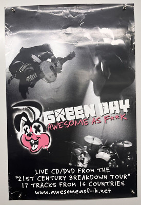 Green Day Poster Awesome As F**k Original 21st Century Breakdown Tour Promo 2011