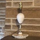 Vintage White Hobnail Glass Lamp Desk Table Lamp Retro 1970s Mid-sized Portable — photo 1