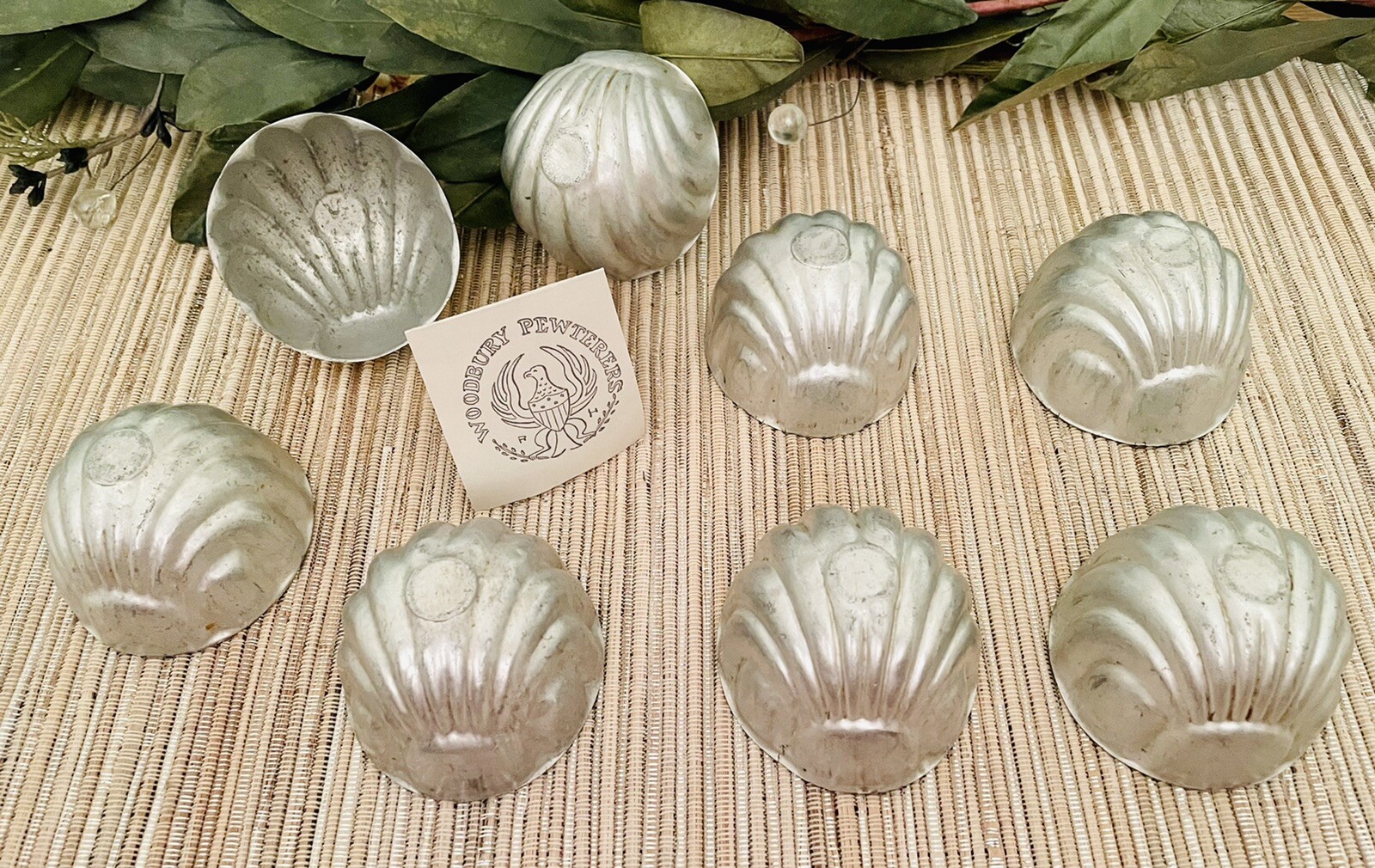 Set Of 8 Vintage Sea Shell Molds - Pewter Collectors Item -Woodbury ...